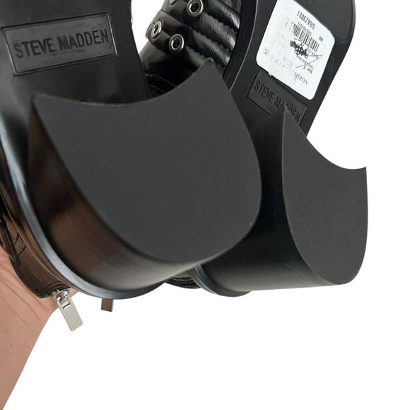 Steve Madden Grazia Black Leather Pointed Toe Moto Bootie Size 8.5 - Picture 8 of 11